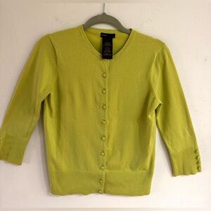 Grace Elements Small Lime Chartreuse Button-Up Cardigan